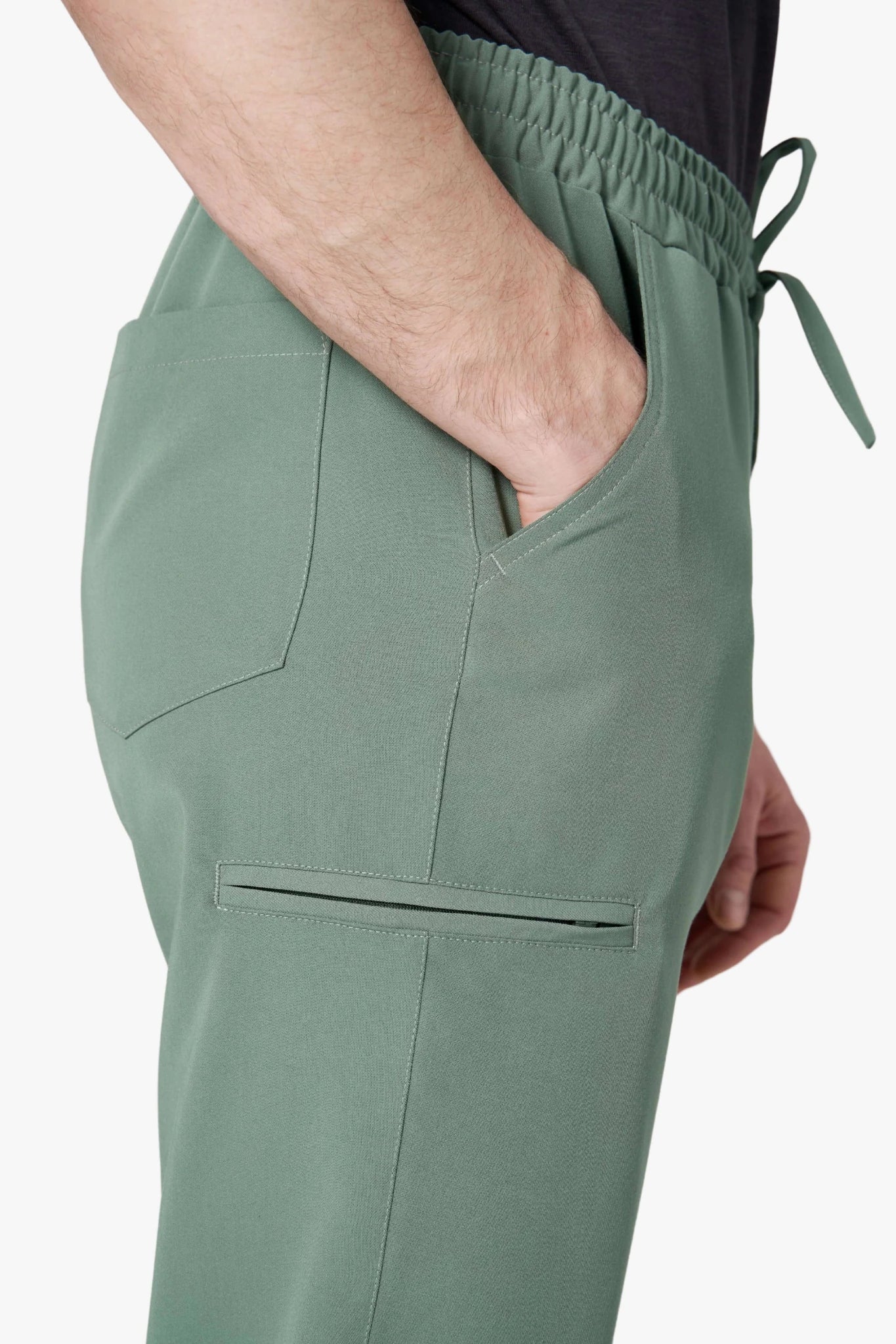 Men's medical trousers - GENUS olive joggers (fabric cuff) - Medka
