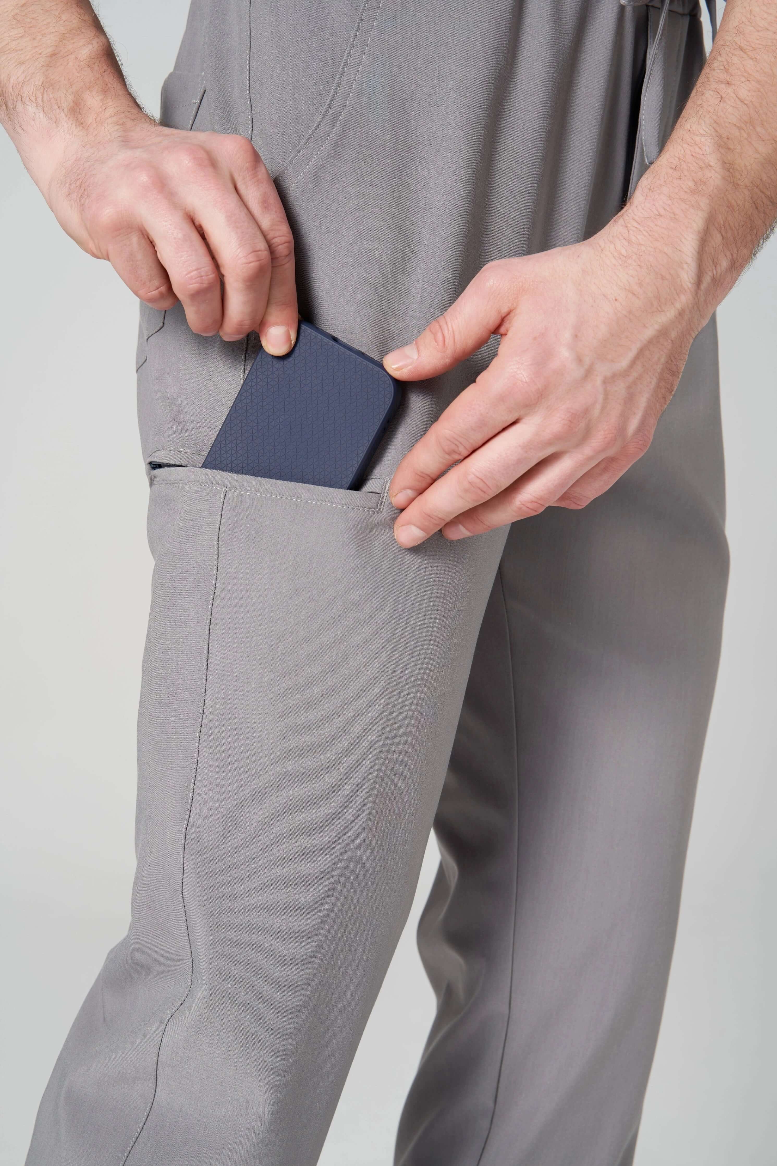 Spodnie medyczne męskie- joggery GENUS szary