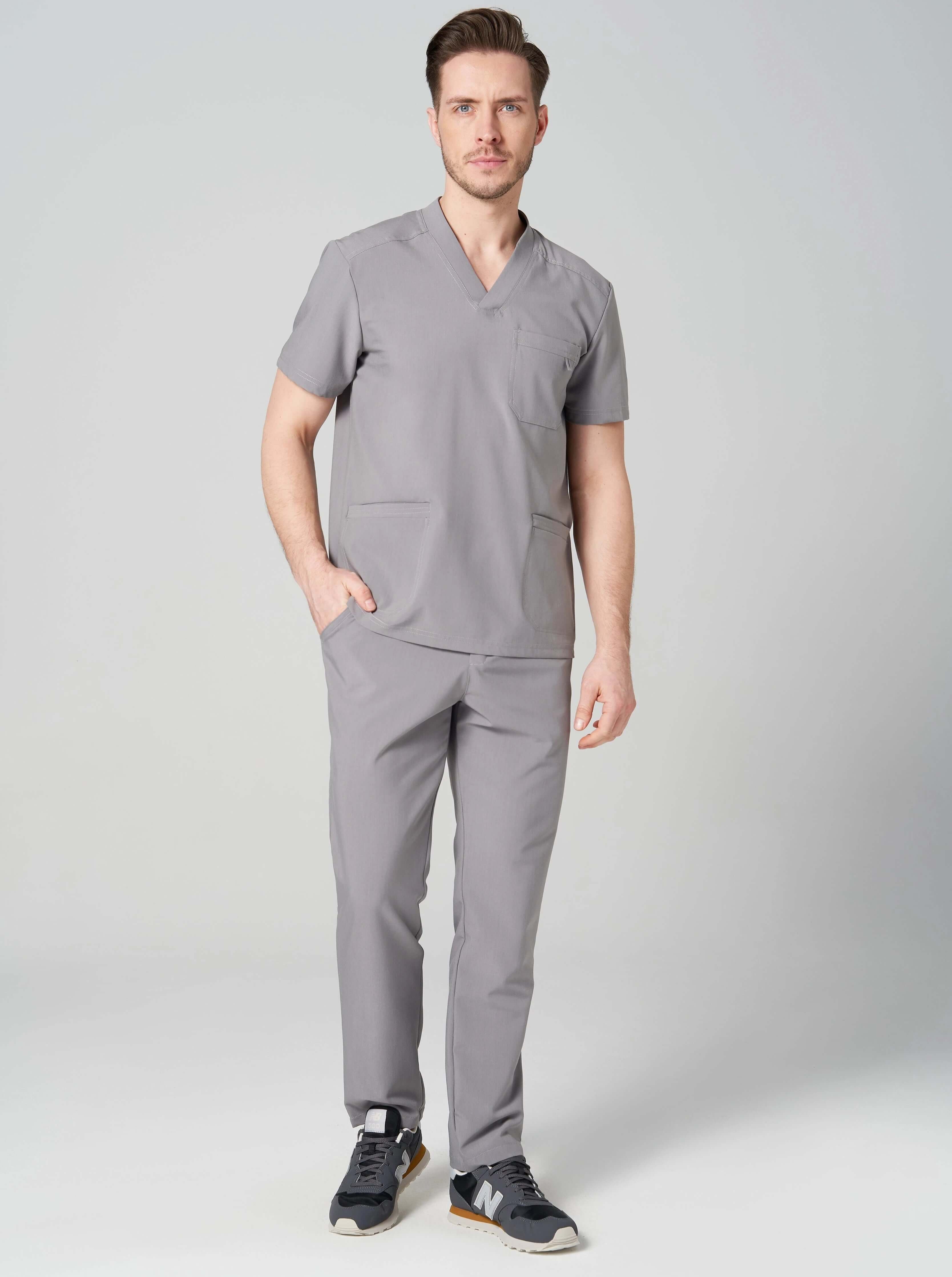 Spodnie medyczne męskie- MARGO szary oraz bluza