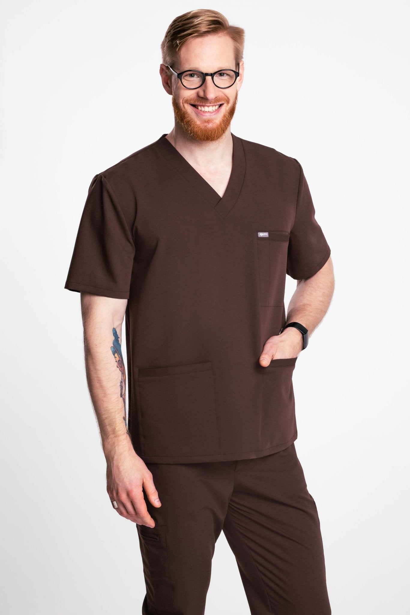 Bluza medyczna męska PACE - kolor brązowy