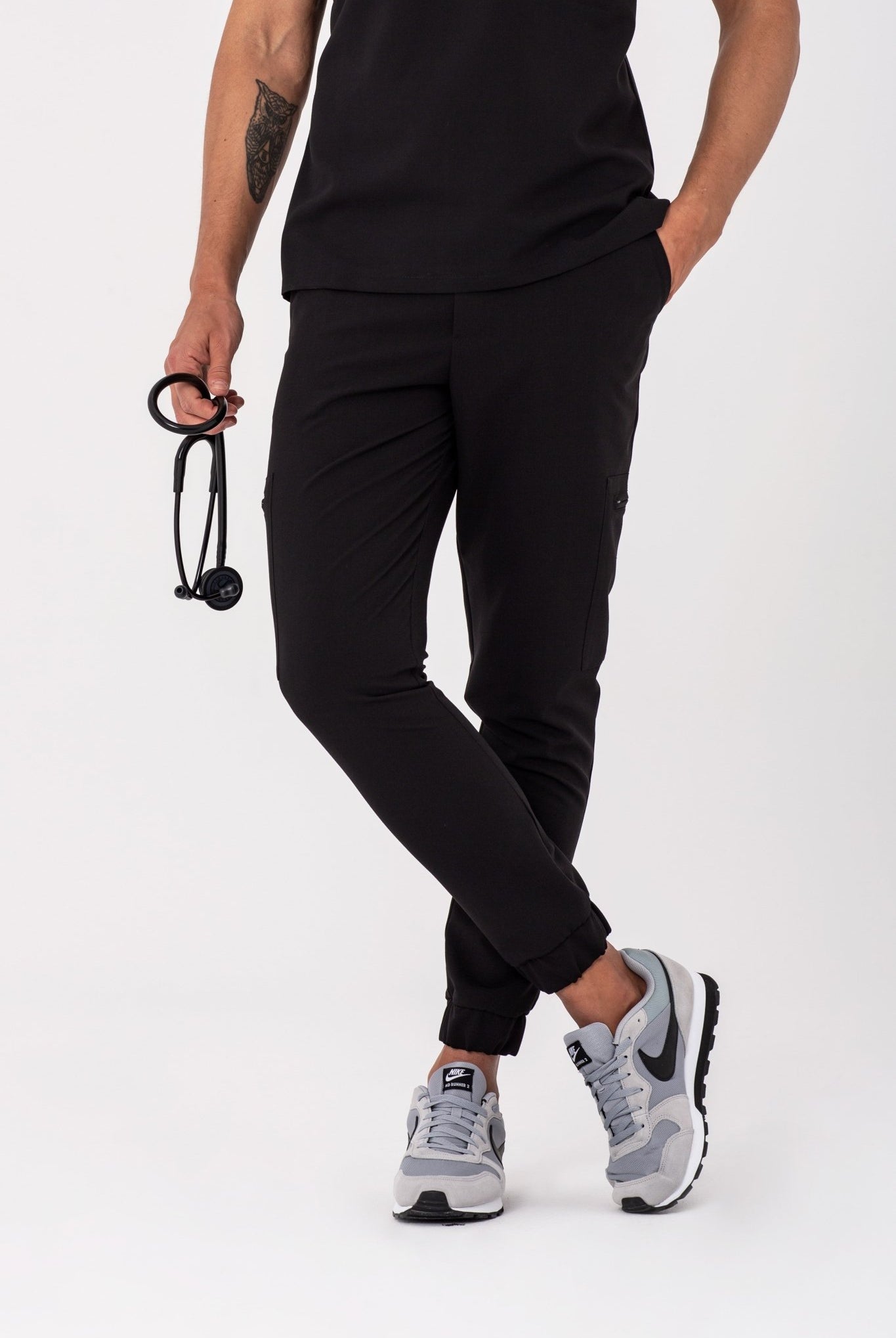 Spodnie medyczne męskie Pace - kolor czarny