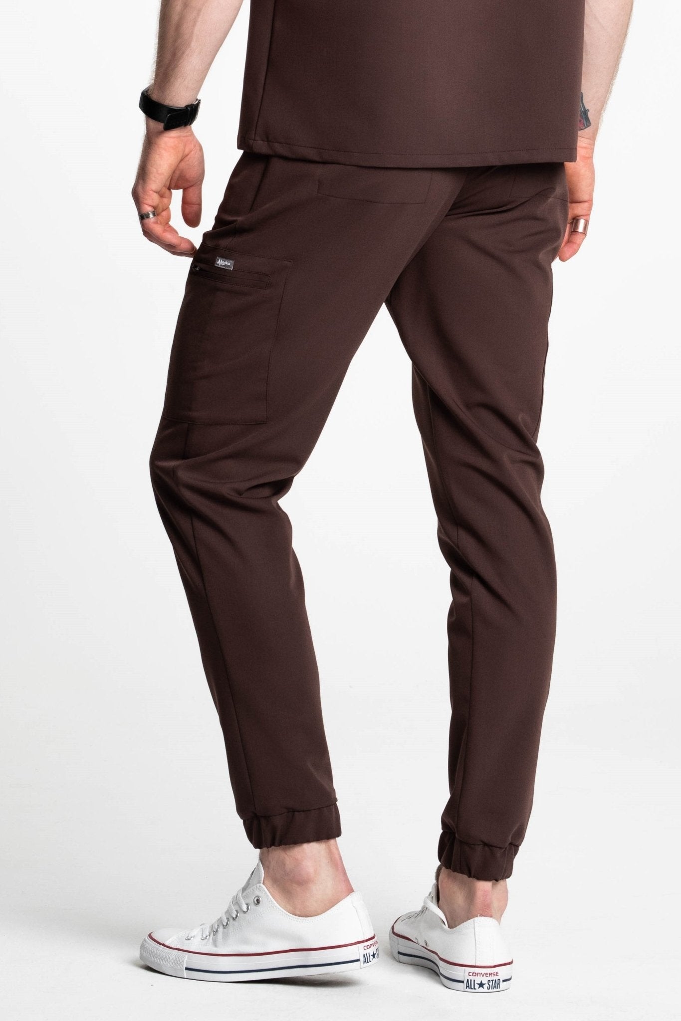 Spodnie medyczne męskie Pace - kolor brązowy